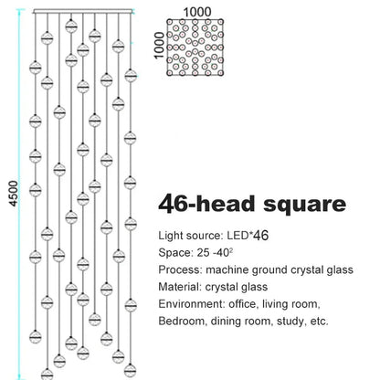 Modern Spiral Crystal Ball Staircase Pendant Chandelier - Decorbites