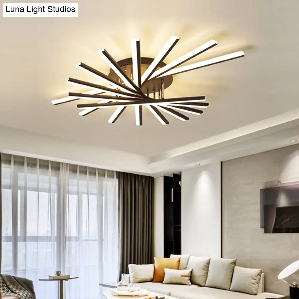 DecorBites™ DecorBites™ Modern Spiral Design LED Ceiling Lamp - Metallic Finish, 5/9-Light, Black/White, Warm/White Light