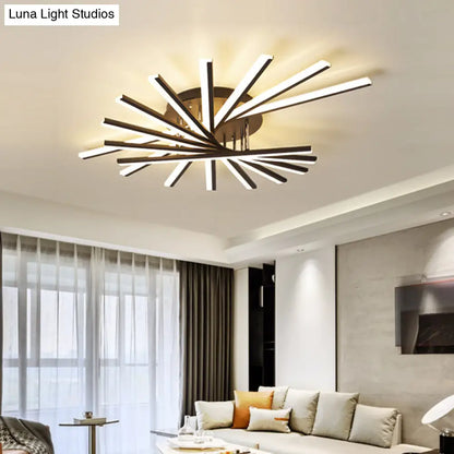 DecorBites™ DecorBites™ Modern Spiral Design LED Ceiling Lamp - Metallic Finish, 5/9-Light, Black/White, Warm/White Light
