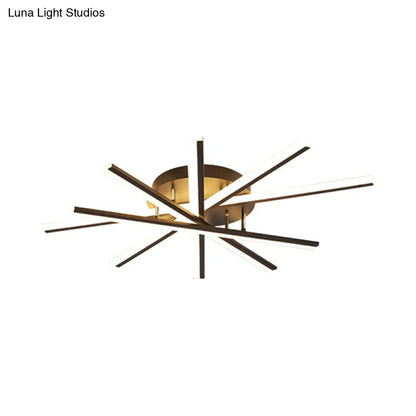 DecorBites™ DecorBites™ Modern Spiral Design LED Ceiling Lamp - Metallic Finish, 5/9-Light, Black/White, Warm/White Light