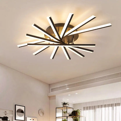 DecorBites™ DecorBites™ Modern Spiral Design LED Ceiling Lamp - Metallic Finish, 5/9-Light, Black/White, Warm/White Light