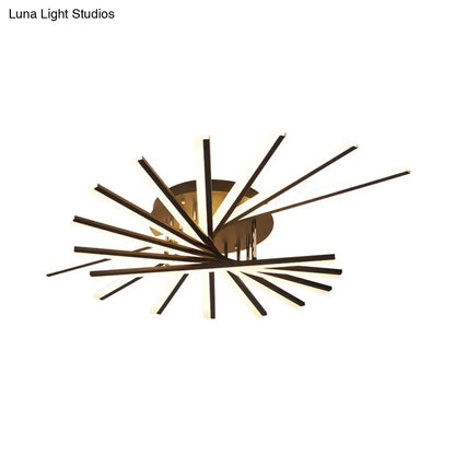 DecorBites™ DecorBites™ Modern Spiral Design LED Ceiling Lamp - Metallic Finish, 5/9-Light, Black/White, Warm/White Light