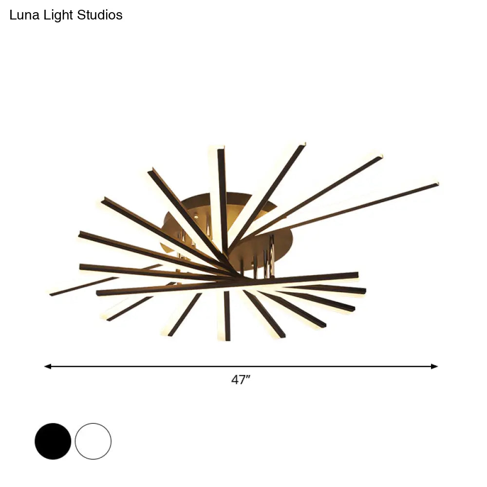 DecorBites™ DecorBites™ Modern Spiral Design LED Ceiling Lamp - Metallic Finish, 5/9-Light, Black/White, Warm/White Light