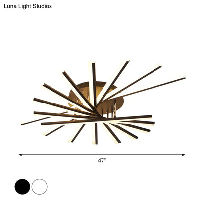 DecorBites™ DecorBites™ Modern Spiral Design LED Ceiling Lamp - Metallic Finish, 5/9-Light, Black/White, Warm/White Light