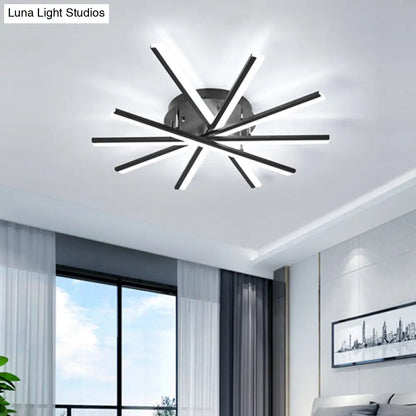DecorBites™ DecorBites™ Modern Spiral Design LED Ceiling Lamp - Metallic Finish, 5/9-Light, Black/White, Warm/White Light