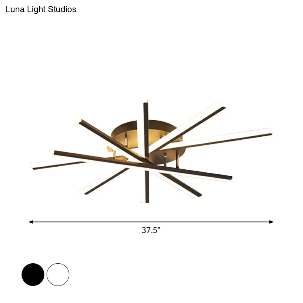 DecorBites™ DecorBites™ Modern Spiral Design LED Ceiling Lamp - Metallic Finish, 5/9-Light, Black/White, Warm/White Light