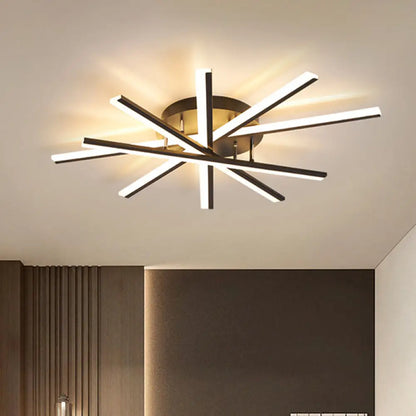 DecorBites™ DecorBites™ Modern Spiral Design LED Ceiling Lamp - Metallic Finish, 5/9-Light, Black/White, Warm/White Light