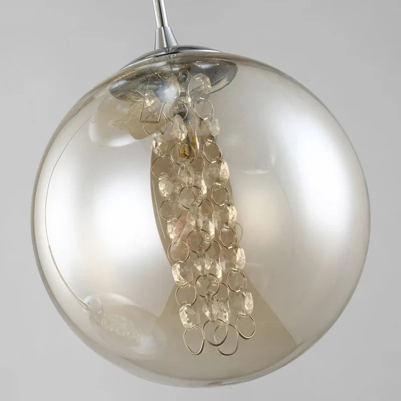 Modern Spiral Glass Ball Pendant Chandelier