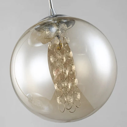 Modern Spiral Glass Ball Pendant Chandelier