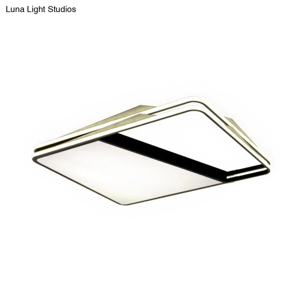 DecorBites™ DecorBites™ Modern Splicing Trapezoid Flush Ceiling Light - Metal LED Fixture in White/Warm Light, 23.5"/35.5" Wide