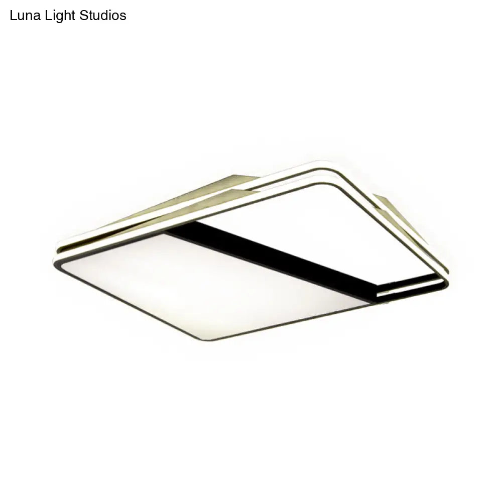 DecorBites™ DecorBites™ Modern Splicing Trapezoid Flush Ceiling Light - Metal LED Fixture in White/Warm Light, 23.5"/35.5" Wide