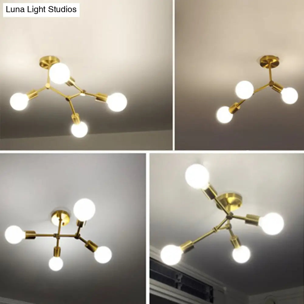 DecorBites™ DecorBites™ Modern Sputnik Flush Mount Ceiling Light - Stylish Glass Chandelier for Bedroom