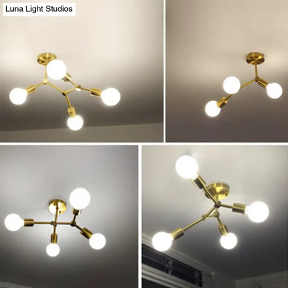 DecorBites™ DecorBites™ Modern Sputnik Flush Mount Ceiling Light - Stylish Glass Chandelier for Bedroom