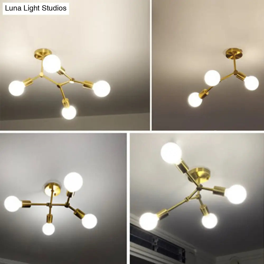 DecorBites™ DecorBites™ Modern Sputnik Flush Mount Ceiling Light - Stylish Glass Chandelier for Bedroom