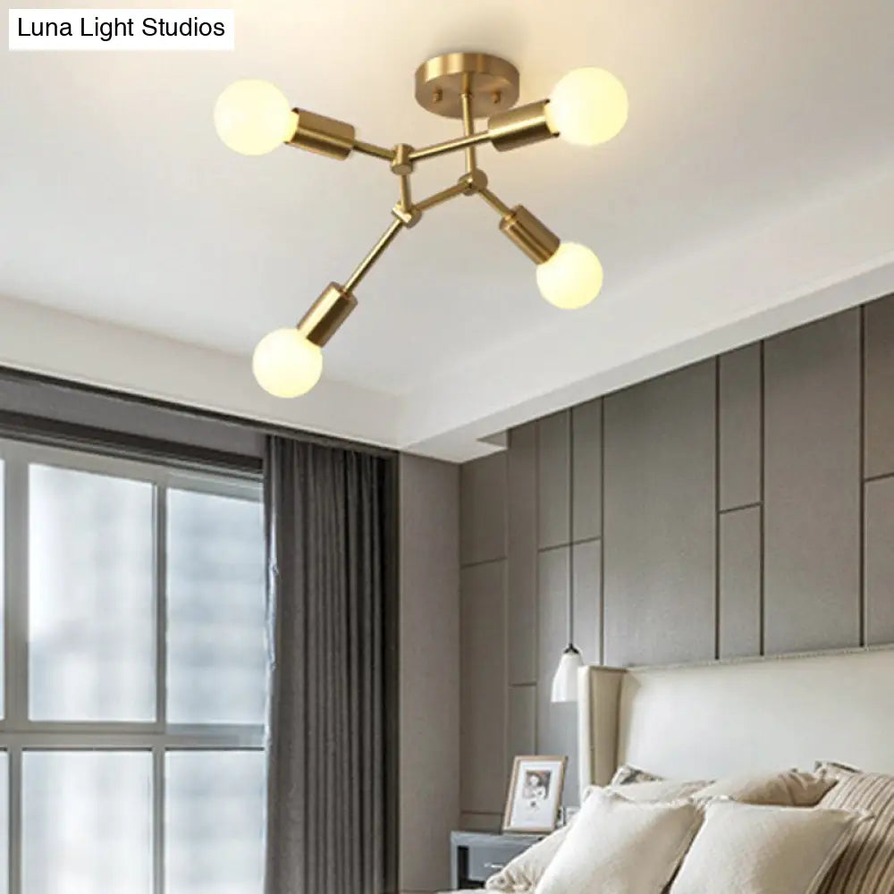 DecorBites™ DecorBites™ Modern Sputnik Flush Mount Ceiling Light - Stylish Glass Chandelier for Bedroom