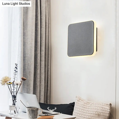 DecorBites™ DecorBites™ Modern Square 1-Light Study Room Wall Sconce in Black/White with Warm/White Light