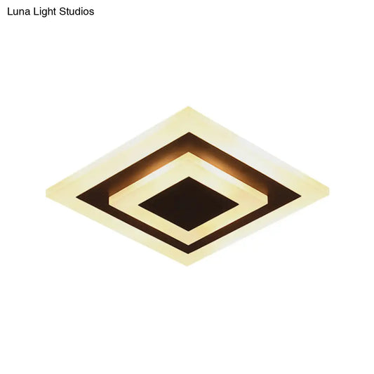 DecorBites™ DecorBites™ Modern Square Acrylic LED Flush Mount Ceiling Light - Stylish Lamp for Corridors and Kitchens, Coffee and White