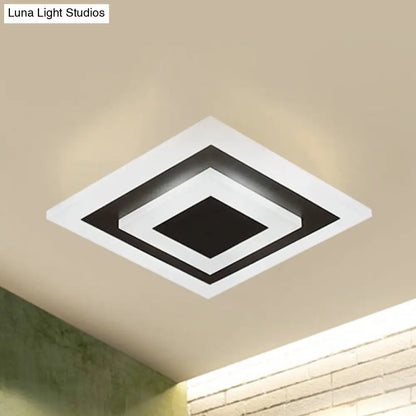 DecorBites™ DecorBites™ Modern Square Acrylic LED Flush Mount Ceiling Light - Stylish Lamp for Corridors and Kitchens, Coffee and White