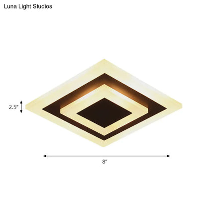 DecorBites™ DecorBites™ Modern Square Acrylic LED Flush Mount Ceiling Light - Stylish Lamp for Corridors and Kitchens, Coffee and White