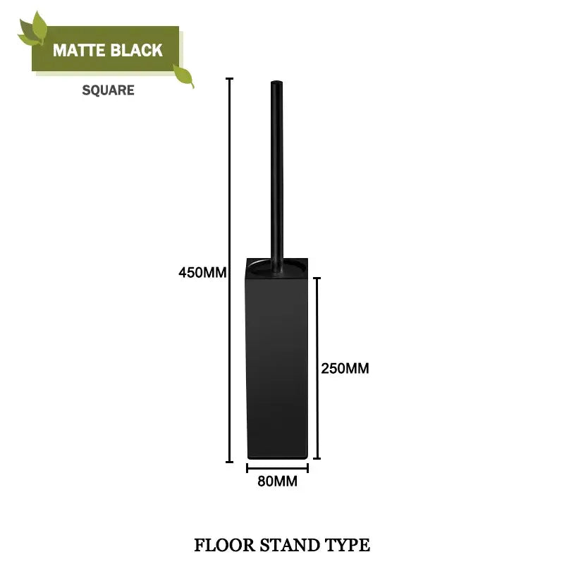Matte black square floor stand toilet brush holder with sleek modern design in gold toilet brush set bathroom wall mount