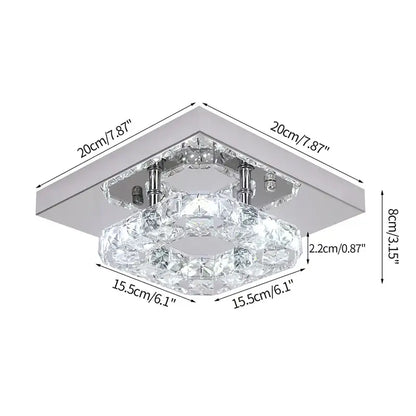 Modern square chrome ceiling chandelier with cascading crystal accents decorbites crystal led ceiling light for living room