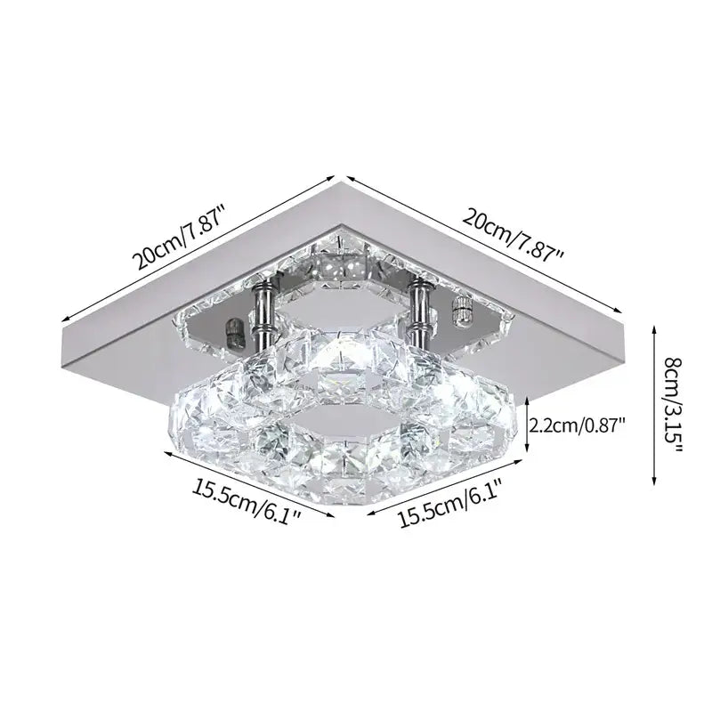 Modern square chrome ceiling chandelier with cascading crystal accents decorbites crystal led ceiling light for living room