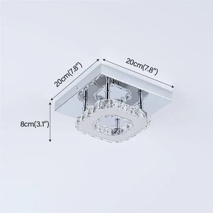 Modern square chrome ceiling chandelier with crystal led accents for elegant living room decorbites crystal led lighting