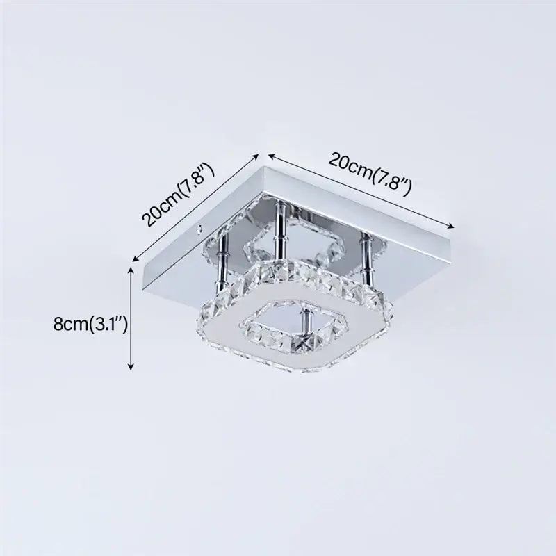 Modern square chrome ceiling chandelier with crystal led accents for elegant living room decorbites crystal led lighting