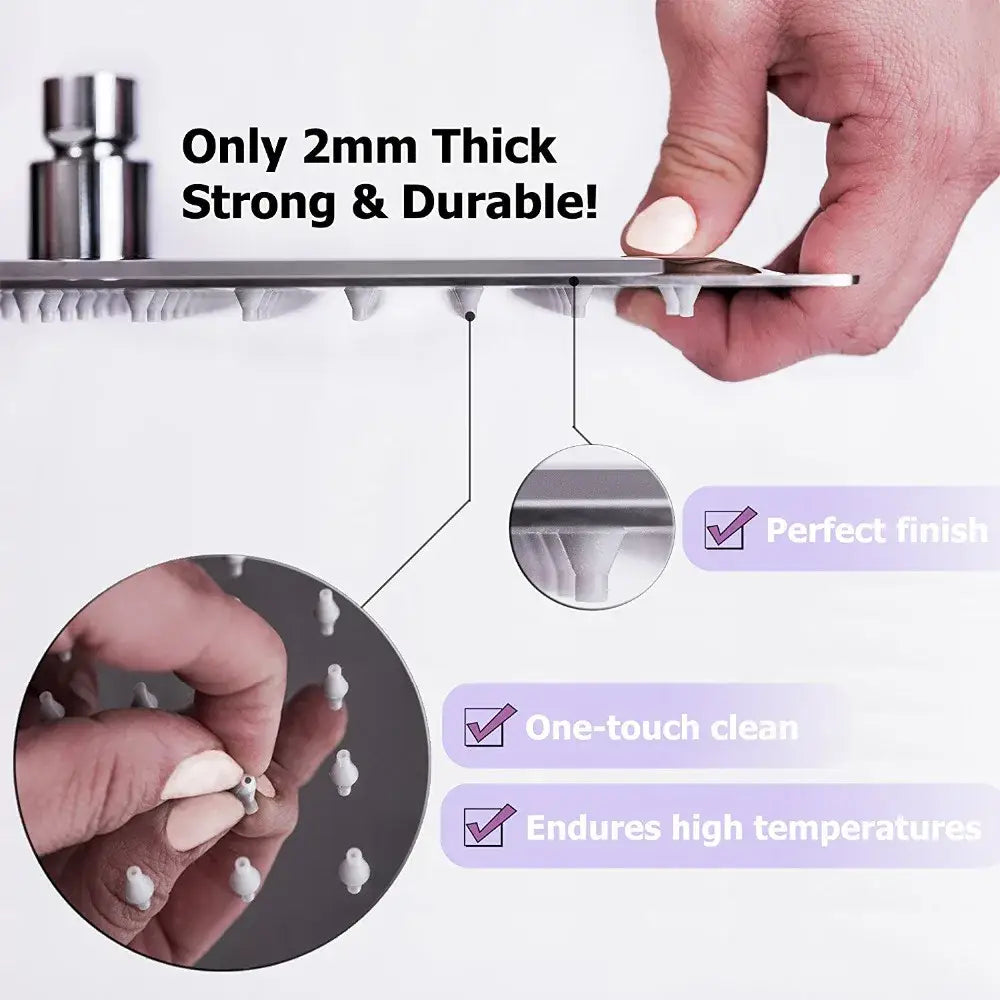 Modern square chrome shower head with 2mm-thick chrome finish by decorbites bright for durable water flow