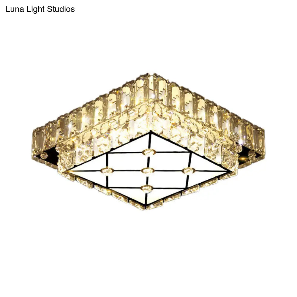 DecorBites™ DecorBites™ Modern Square Crystal LED Flush Mount Ceiling Light for Hallways