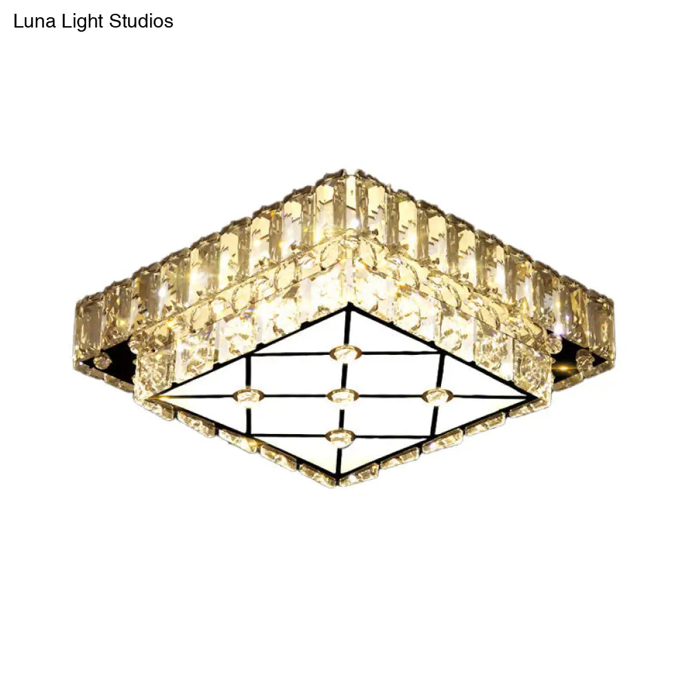 DecorBites™ DecorBites™ Modern Square Crystal LED Flush Mount Ceiling Light for Hallways