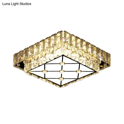 DecorBites™ DecorBites™ Modern Square Crystal LED Flush Mount Ceiling Light for Hallways