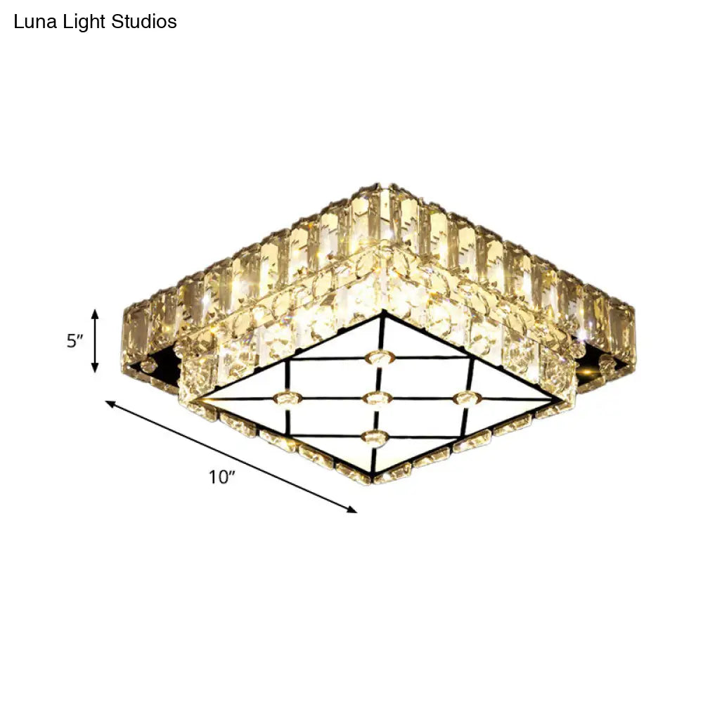 DecorBites™ DecorBites™ Modern Square Crystal LED Flush Mount Ceiling Light for Hallways