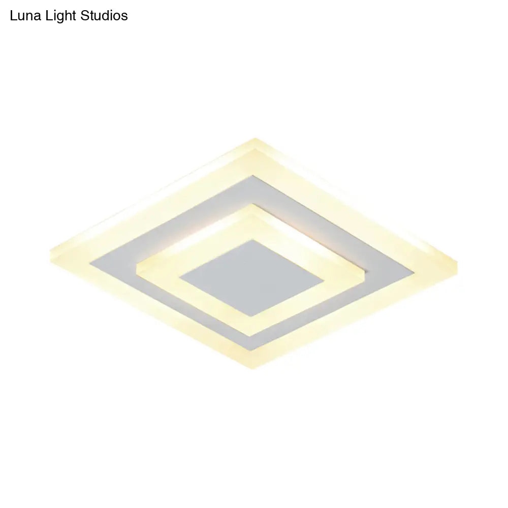 DecorBites™ DecorBites™ Modern Square Flush Acrylic Ceiling Light for Corridor Kitchen