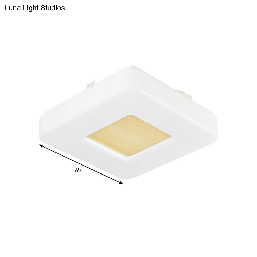DecorBites™ DecorBites™ Modern Square Flush Mount LED Ceiling Light in Warm/White - Wide Acrylic Fixture, 8"/14.5"/18.5