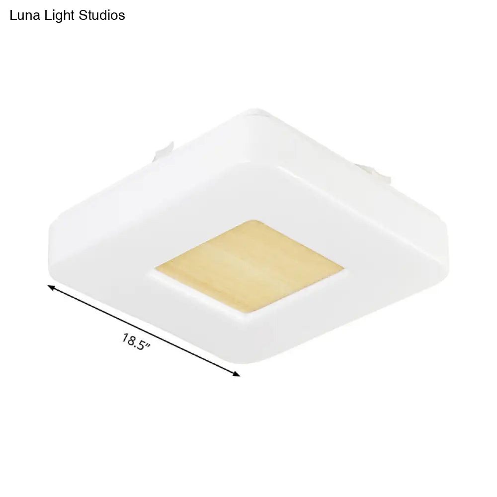 DecorBites™ DecorBites™ Modern Square Flush Mount LED Ceiling Light in Warm/White - Wide Acrylic Fixture, 8"/14.5"/18.5