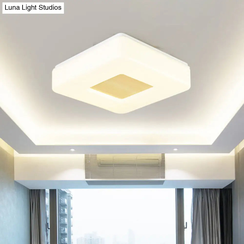 DecorBites™ DecorBites™ Modern Square Flush Mount LED Ceiling Light in Warm/White - Wide Acrylic Fixture, 8"/14.5"/18.5