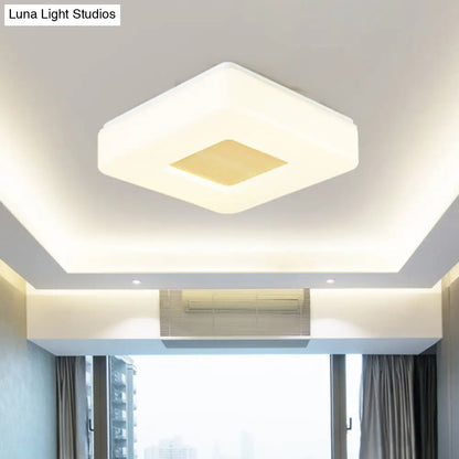 DecorBites™ DecorBites™ Modern Square Flush Mount LED Ceiling Light in Warm/White - Wide Acrylic Fixture, 8"/14.5"/18.5