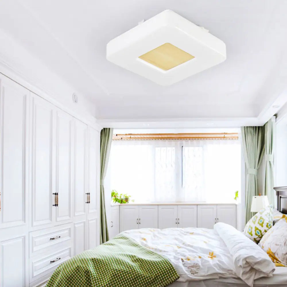 DecorBites™ DecorBites™ Modern Square Flush Mount LED Ceiling Light in Warm/White - Wide Acrylic Fixture, 8"/14.5"/18.5