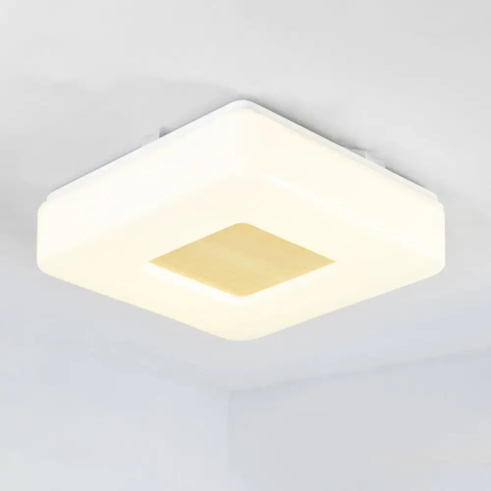 DecorBites™ DecorBites™ Modern Square Flush Mount LED Ceiling Light in Warm/White - Wide Acrylic Fixture, 8"/14.5"/18.5