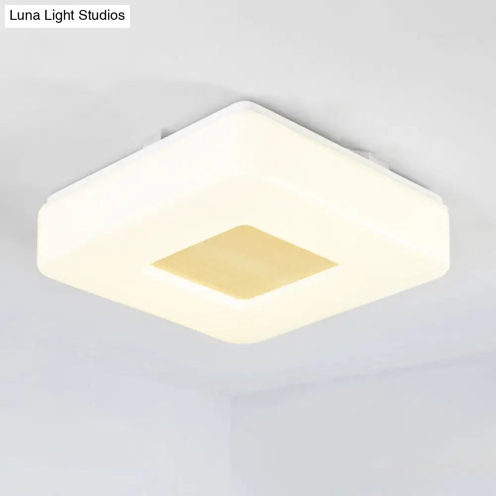 DecorBites™ DecorBites™ Modern Square Flush Mount LED Ceiling Light in Warm/White - Wide Acrylic Fixture, 8"/14.5"/18.5