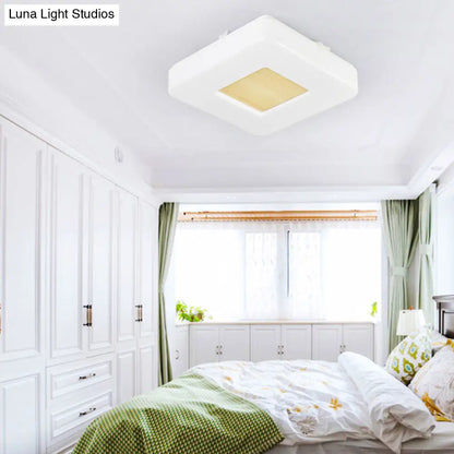 DecorBites™ DecorBites™ Modern Square Flush Mount LED Ceiling Light in Warm/White - Wide Acrylic Fixture, 8"/14.5"/18.5