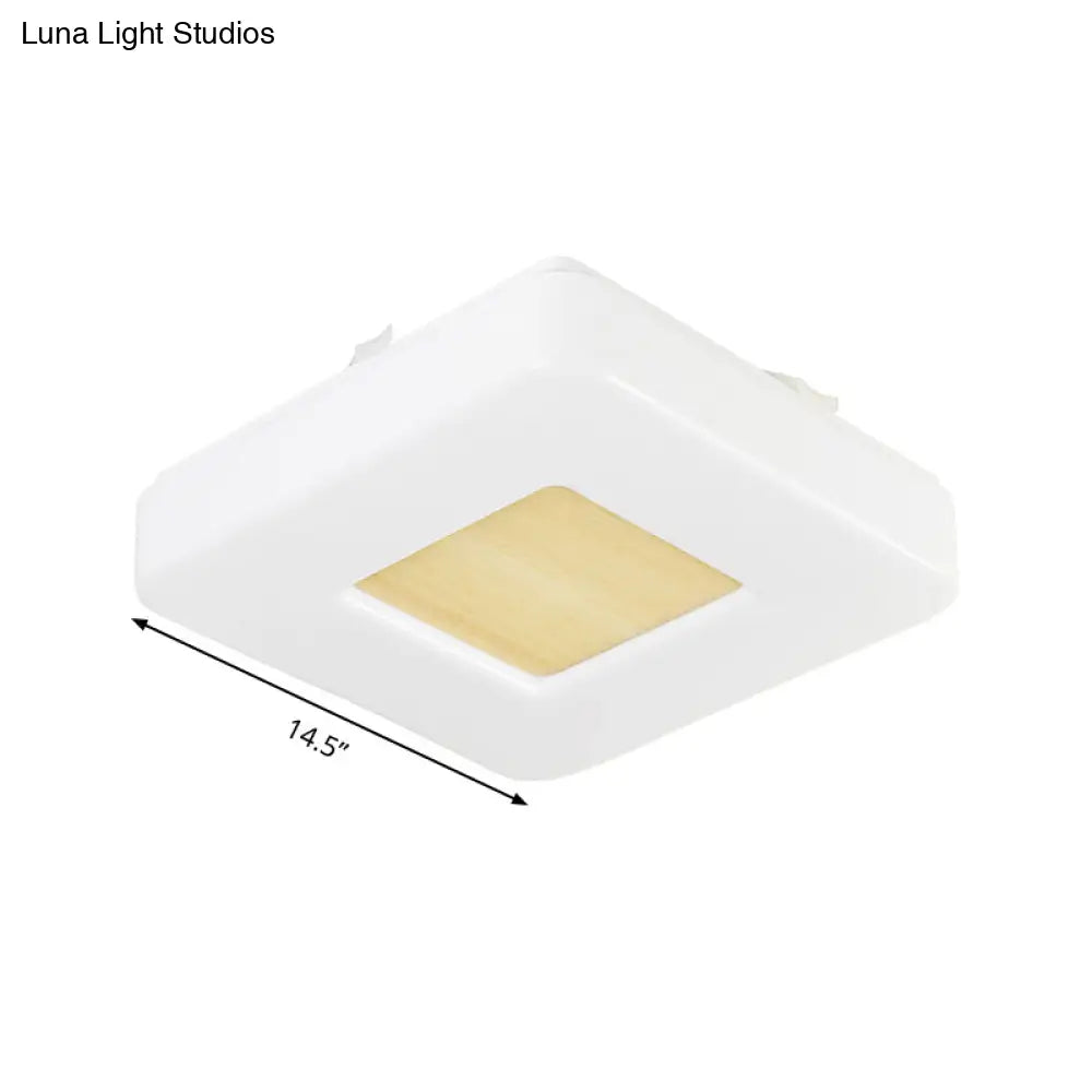 DecorBites™ DecorBites™ Modern Square Flush Mount LED Ceiling Light in Warm/White - Wide Acrylic Fixture, 8"/14.5"/18.5