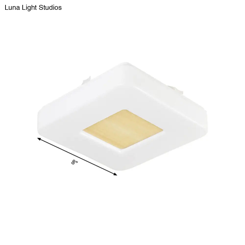 DecorBites™ DecorBites™ Modern Square Flush Mount LED Ceiling Light in Warm/White - Wide Acrylic Fixture, 8"/14.5"/18.5