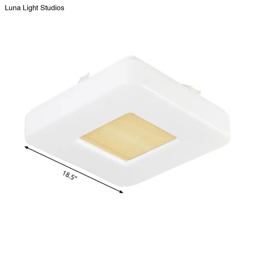 DecorBites™ DecorBites™ Modern Square Flush Mount LED Ceiling Light in Warm/White - Wide Acrylic Fixture, 8"/14.5"/18.5
