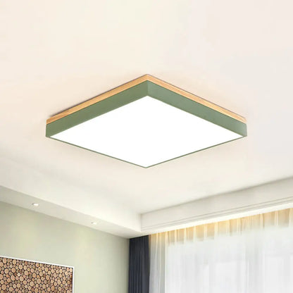 DecorBites™ DecorBites™ Modern Square Flush Mount LED Green Ceiling Lamp - 12"/16"/19.5" Wide - Acrylic Diffuser
