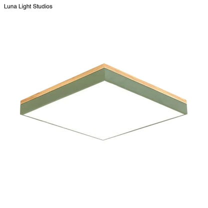 DecorBites™ DecorBites™ Modern Square Flush Mount LED Green Ceiling Lamp - 12"/16"/19.5" Wide - Acrylic Diffuser