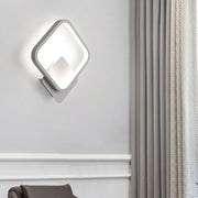Modern square gray wall sconce lighting with sleek frame and soft white illumination for living room wall sconce use