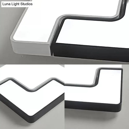 DecorBites™ DecorBites™ Modern Square LED Ceiling Lamp for Child Bedroom: Simple Black & White Design