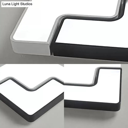 DecorBites™ DecorBites™ Modern Square LED Ceiling Lamp for Child Bedroom: Simple Black & White Design